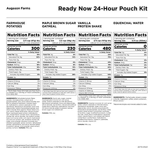 Augason Farms Ready Now Emergency Food Supply with Farmhouse Potatoes | Includes Emergency Water and Utensils | Prep-in-Pouch Meals | Camping Mess Kit | 25-Year Shelf Life