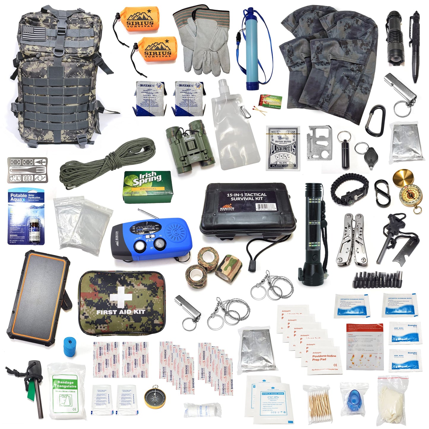 Pre-Packed Bug Out Bag - 72 Hour Kit for 2 People - Bugout Backpack Survival Kit