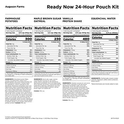 Augason Farms Ready Now Emergency Food Supply with Farmhouse Potatoes | Includes Emergency Water and Utensils | Prep-in-Pouch Meals | Camping Mess Kit | 25-Year Shelf Life