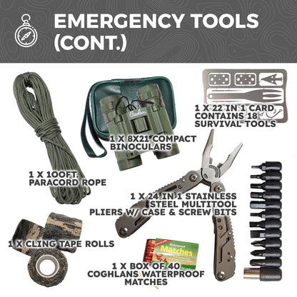 Pre-Packed Bug Out Bag - 72 Hour Kit for 2 People - Bugout Backpack Survival Kit