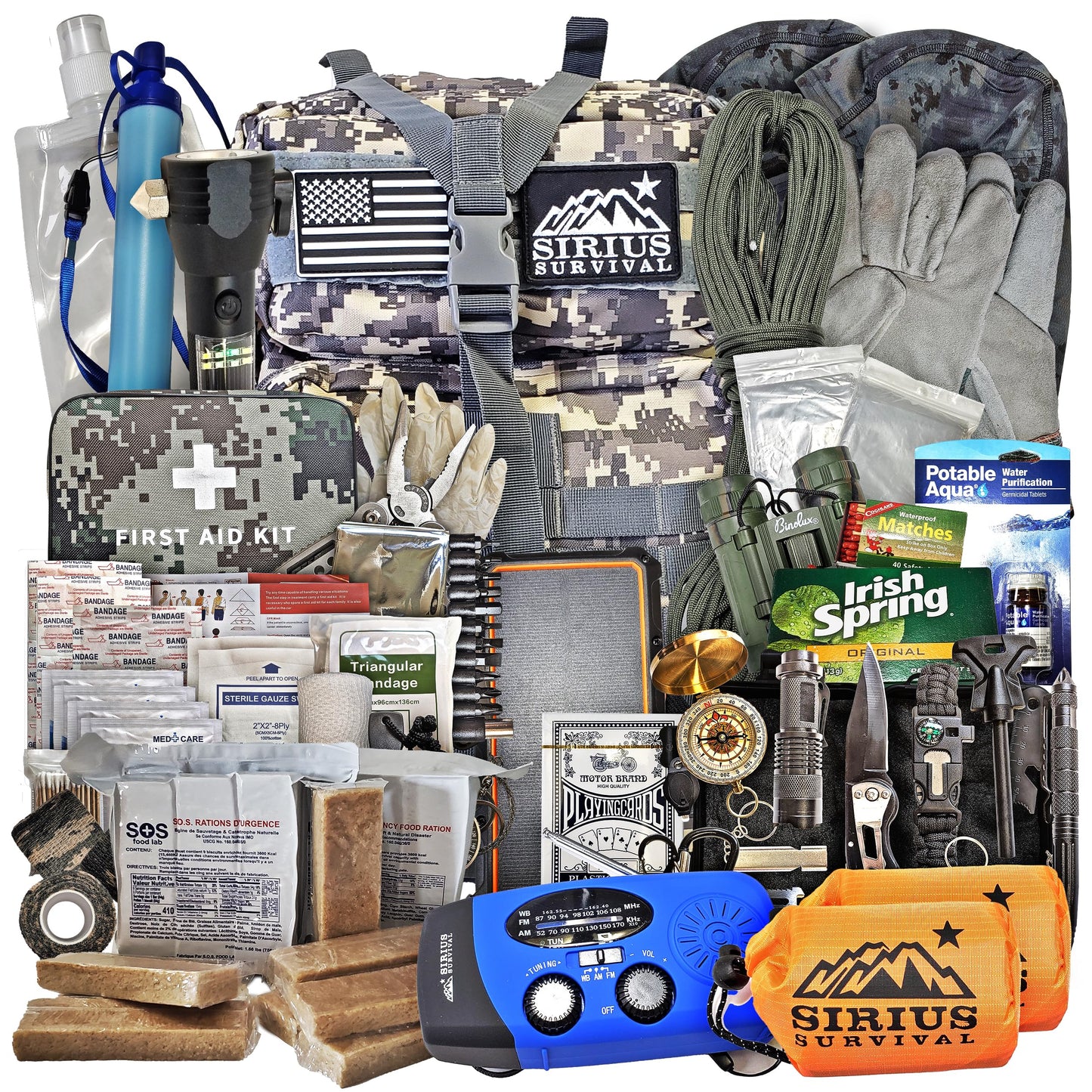 Pre-Packed Bug Out Bag - 72 Hour Kit for 2 People - Bugout Backpack Survival Kit