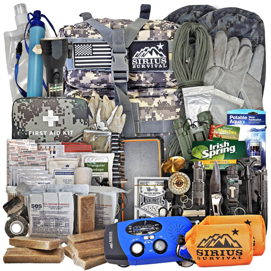 Pre-Packed Bug Out Bag - 72 Hour Kit for 2 People - Bugout Backpack Survival Kit