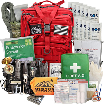 Bug Out Bag Starter Kit - 72 Hour Emergency Kit for 1 Person – Backpack Survival Kit – 50L Tactical Backpack, US Made Food & Water, Medical Supplies & Survival Tools
